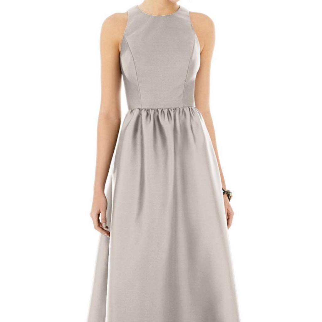 Alfred Sung Taupe Bridesmaid Dress